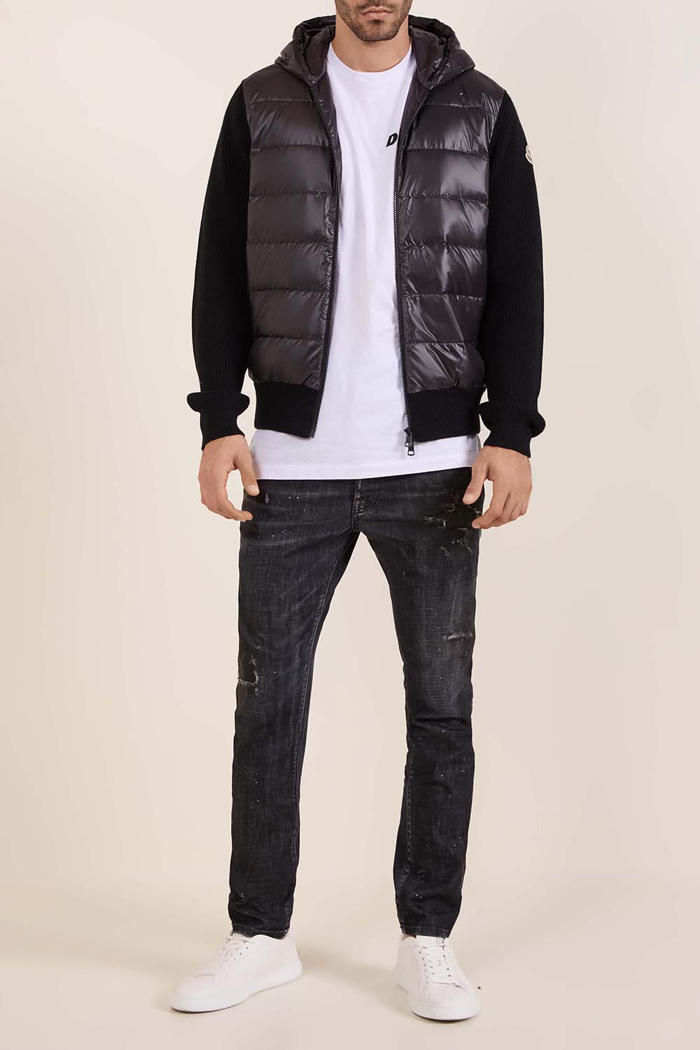 תמונת כל הלוק של קרדיגן ריב מרופד